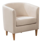 Upholstered Mid Century Barrel Accent Chair for Bedroom Apartment