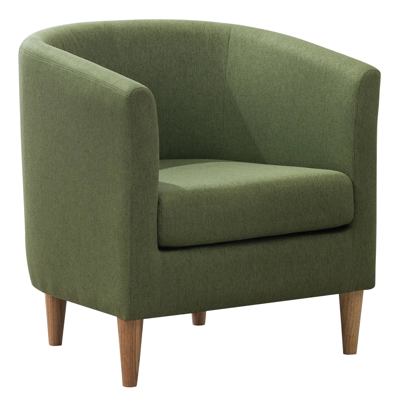 Upholstered Mid Century Barrel Accent Chair for Bedroom Apartment