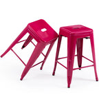 24 inch Industrial Metal Stools Set of 2 for indoor, outdoor