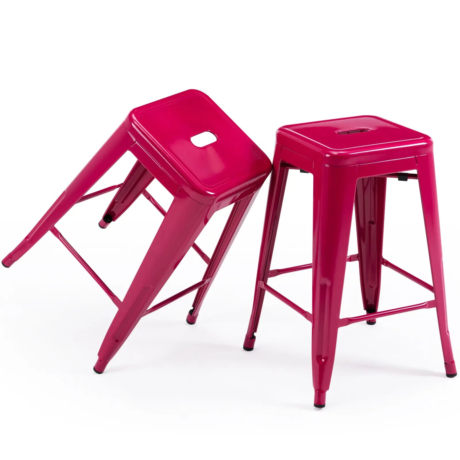 24 inch Industrial Metal Stools Set of 2 for indoor, outdoor