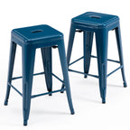 24 inch Industrial Metal Stools Set of 2 for indoor, outdoor