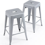 24 inch Industrial Metal Stools Set of 2 for indoor, outdoor