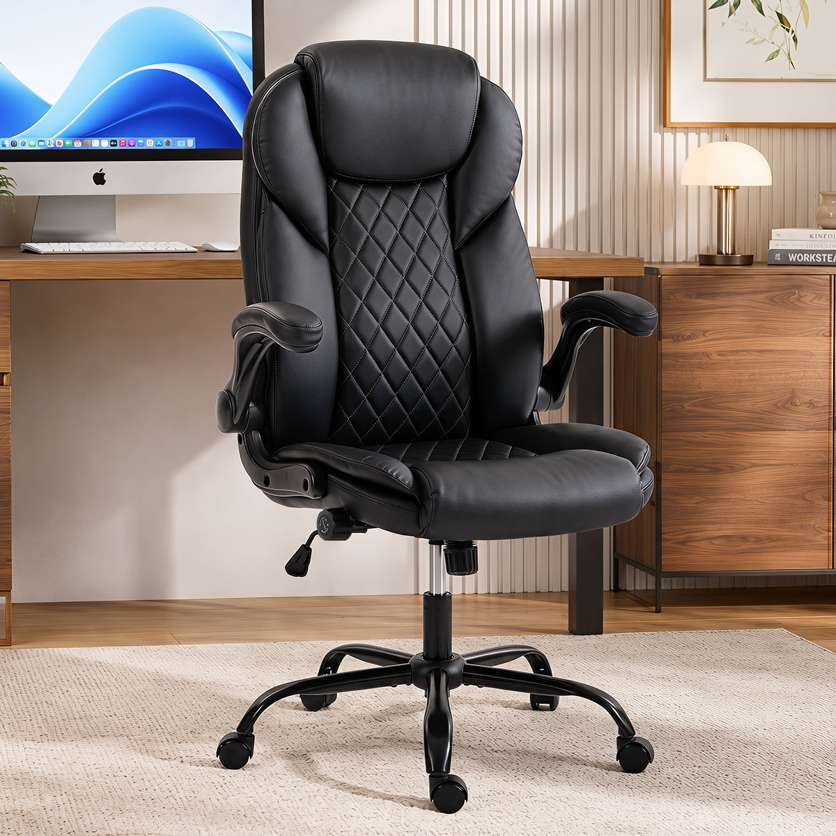 Ergonomic Office Chair - High Back PU Leather Desk Chair