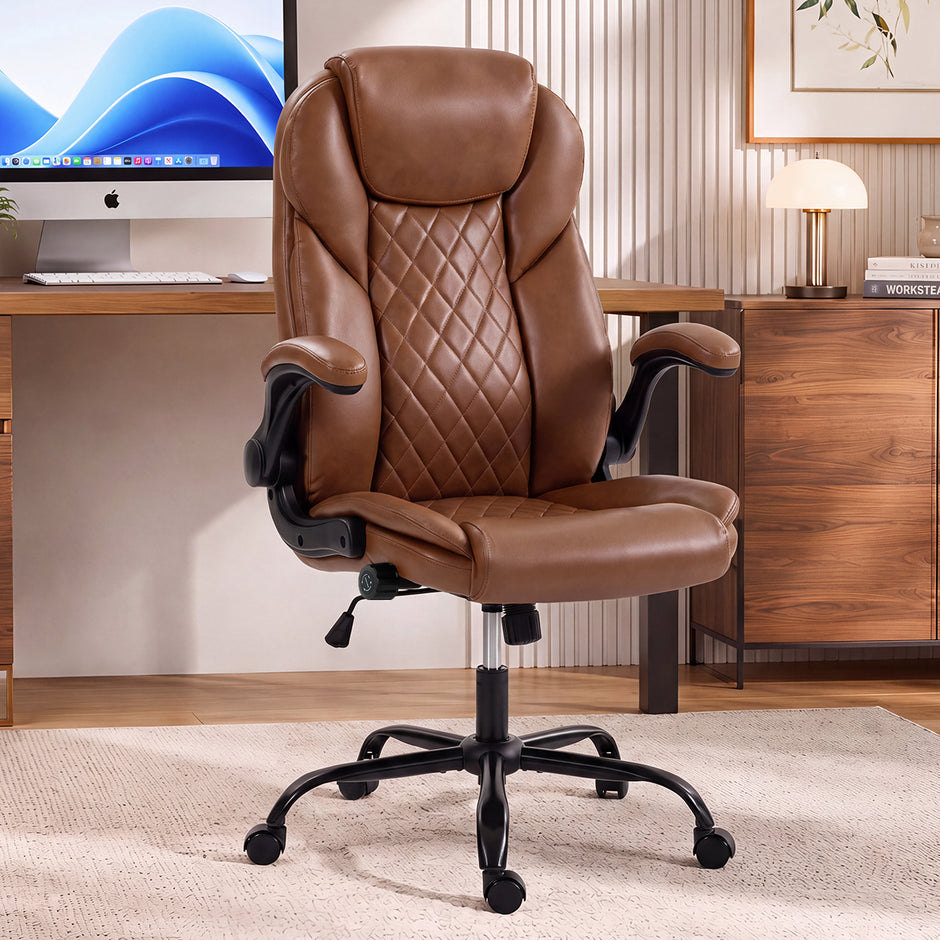 Ergonomic Office Chair - High Back PU Leather Desk Chair