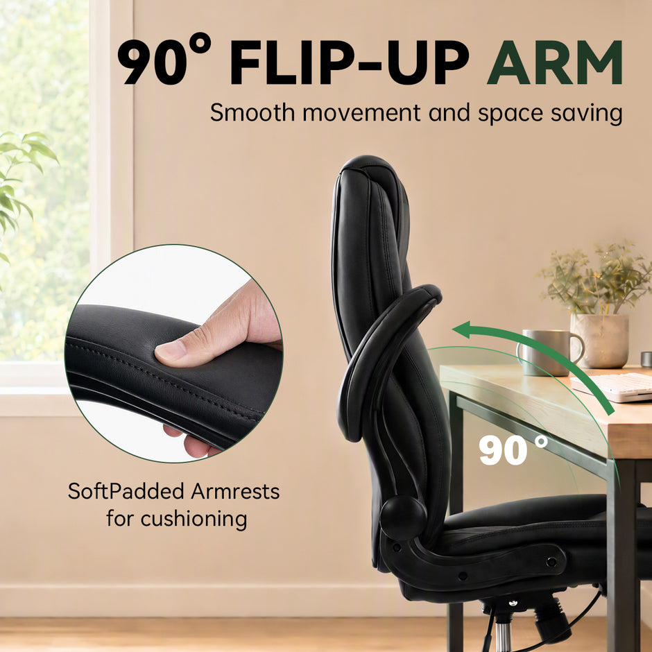 Ergonomic Office Chair - High Back PU Leather Desk Chair