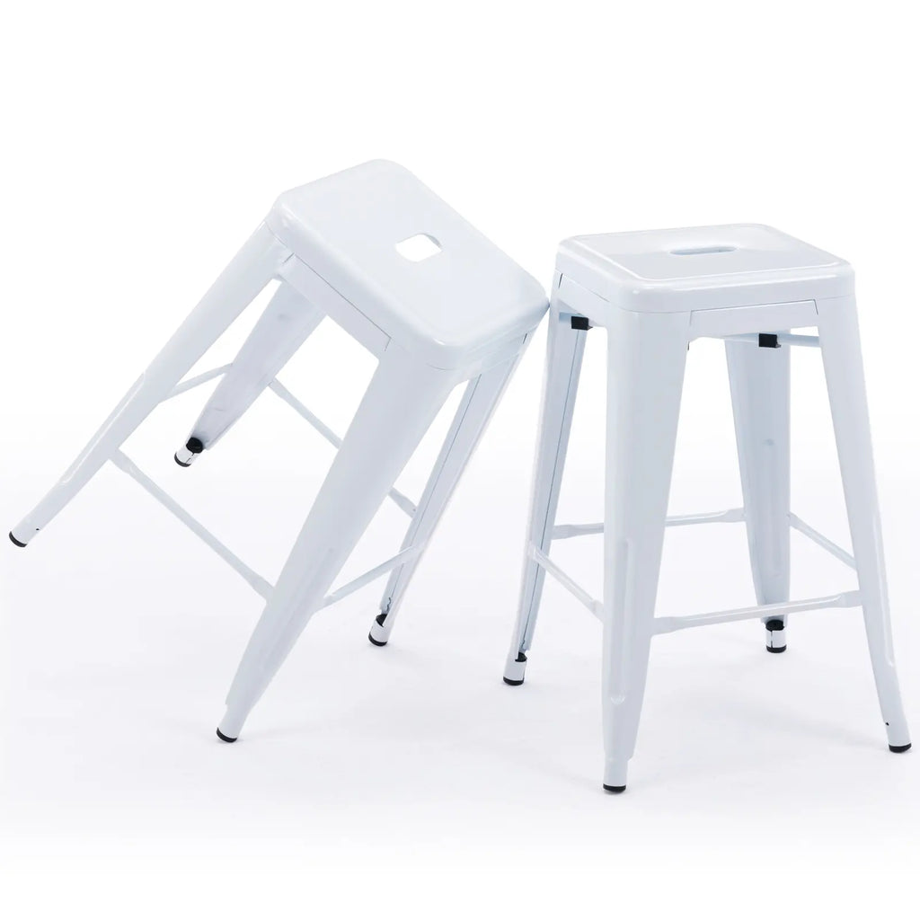 24 inch Industrial Metal Stools Set of 2 for indoor, outdoor