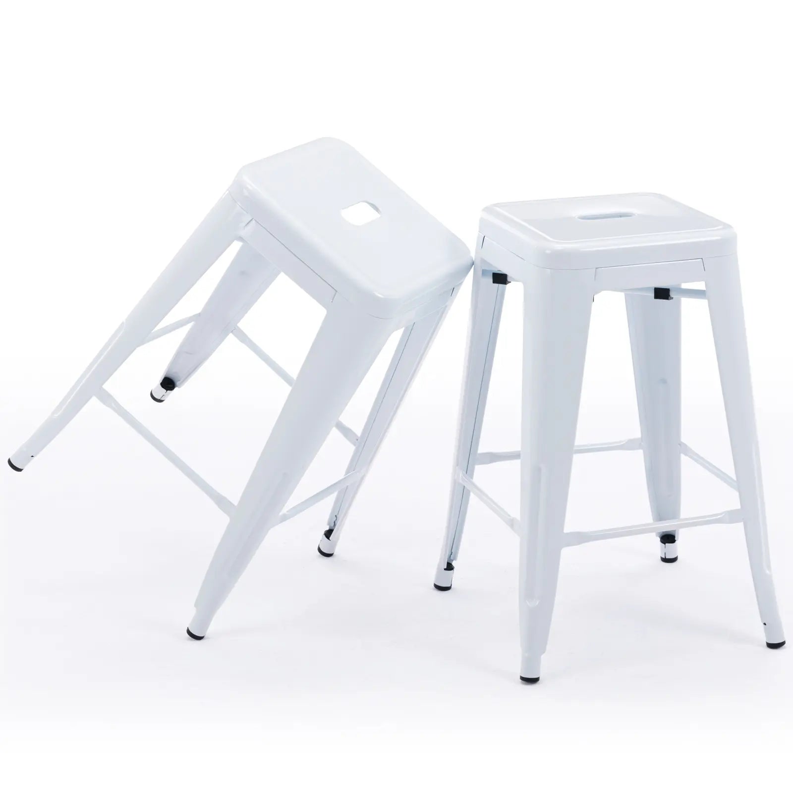 24 inch Industrial Metal Stools Set of 2 for indoor, outdoor