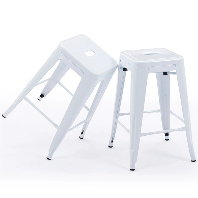24 inch Industrial Metal Stools Set of 2 for indoor, outdoor
