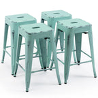 24 inch Industrial Metal Stools Set of 2 for indoor, outdoor