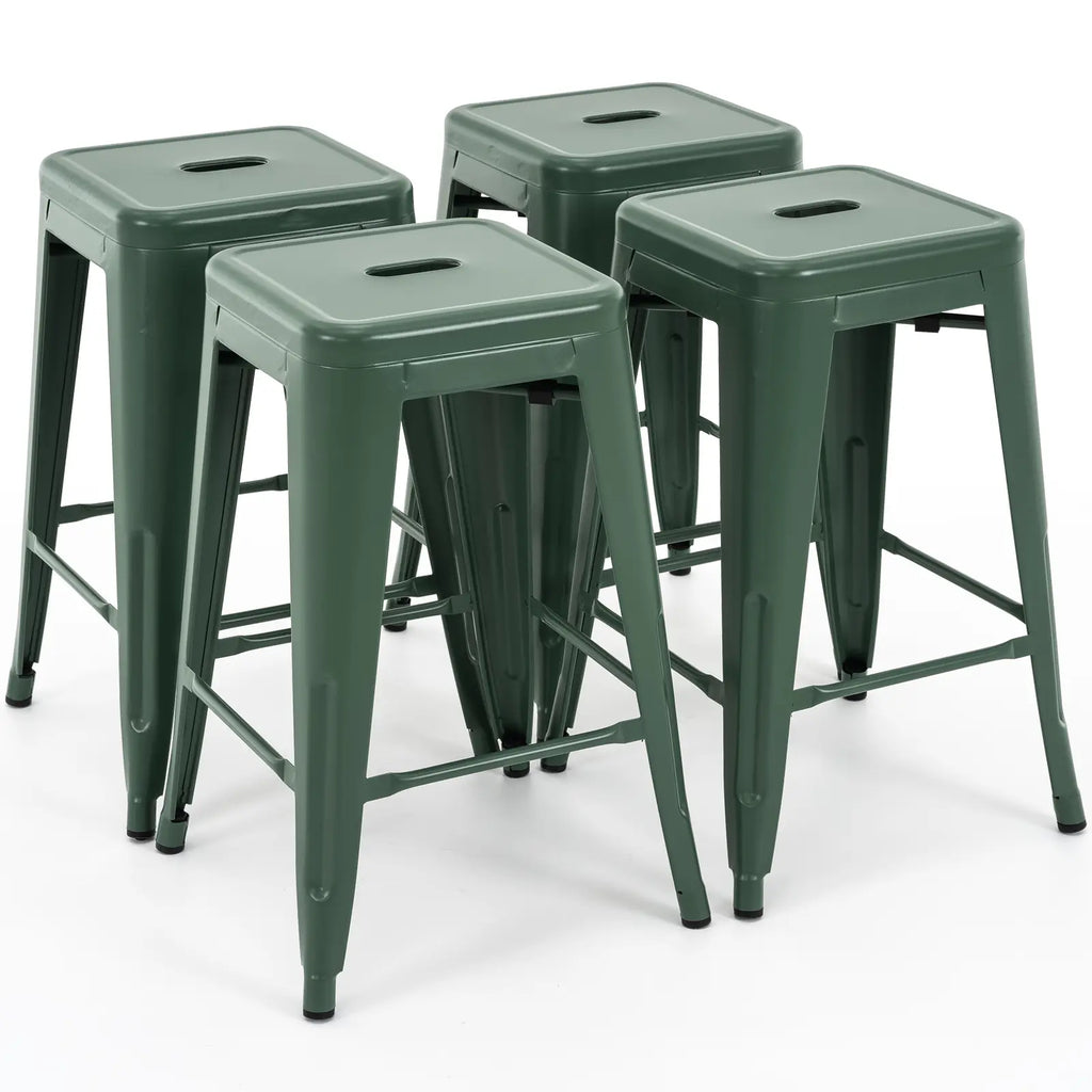 24 inch Industrial Metal Stools Set of 2 for indoor, outdoor