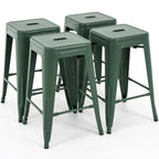 24 inch Industrial Metal Stools Set of 2 for indoor, outdoor
