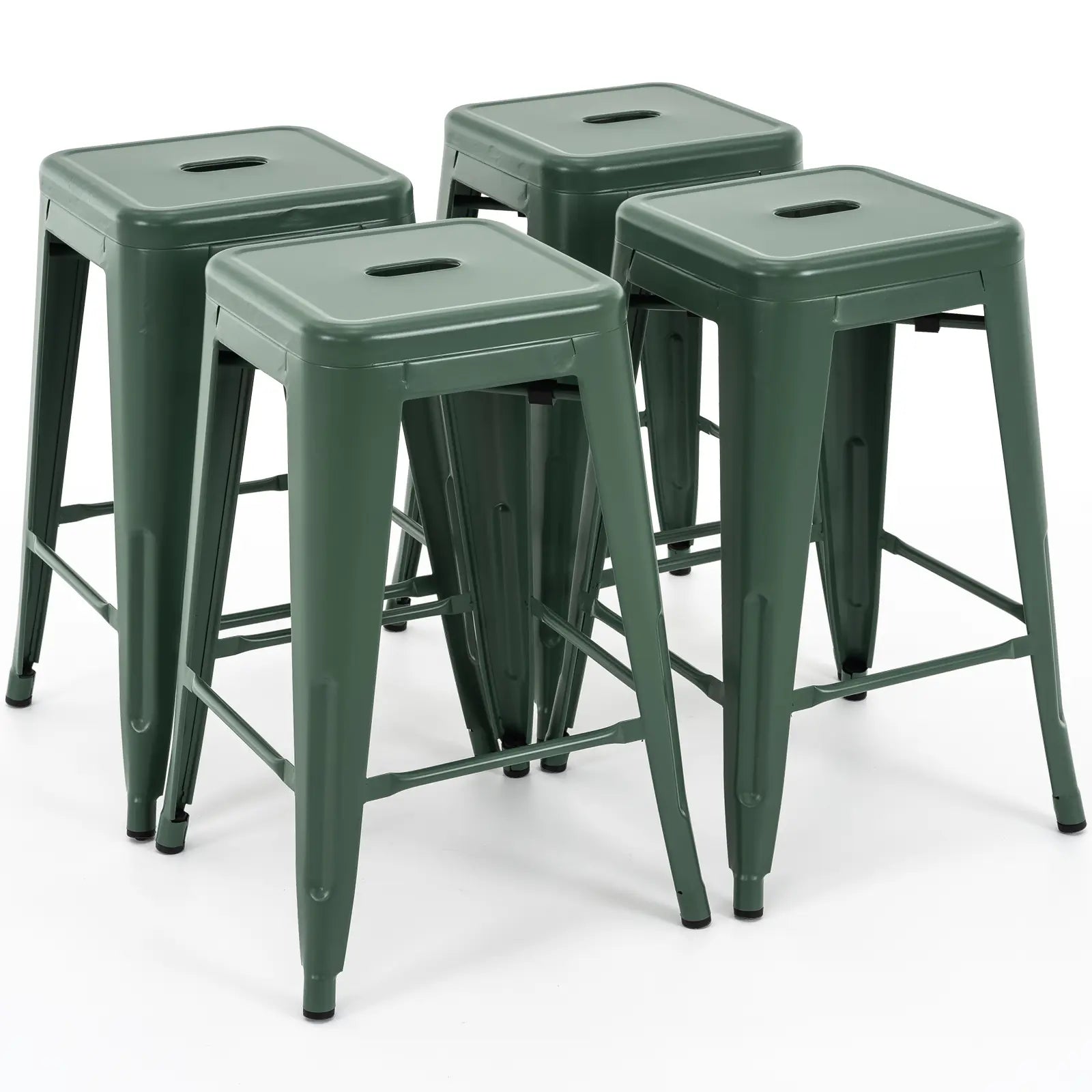 24 inch Industrial Metal Stools Set of 2 for indoor, outdoor