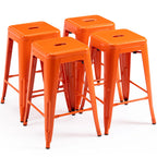 24 inch Industrial Metal Stools Set of 2 for indoor, outdoor