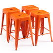 24 inch Industrial Metal Stools Set of 2 for indoor, outdoor