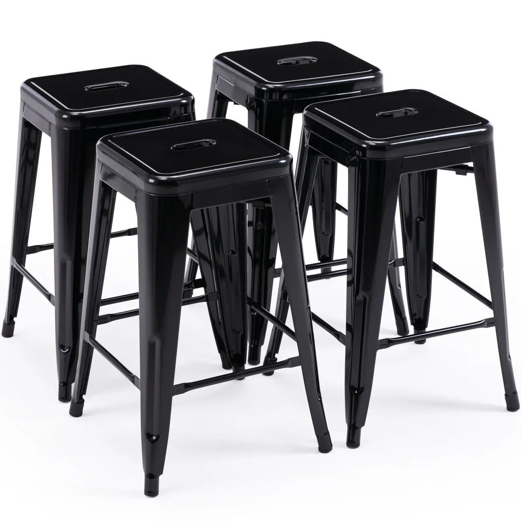 24 inch Industrial Metal Stools Set of 2 for indoor, outdoor