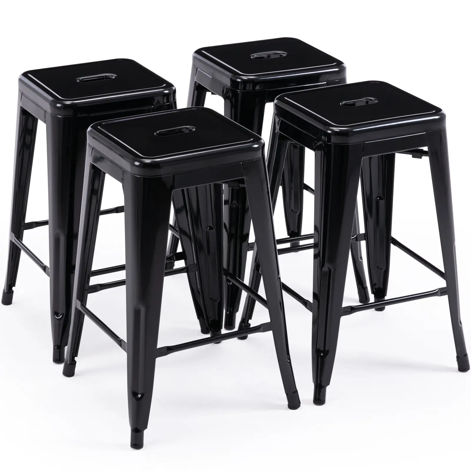 24 inch Industrial Metal Stools Set of 2 for indoor, outdoor