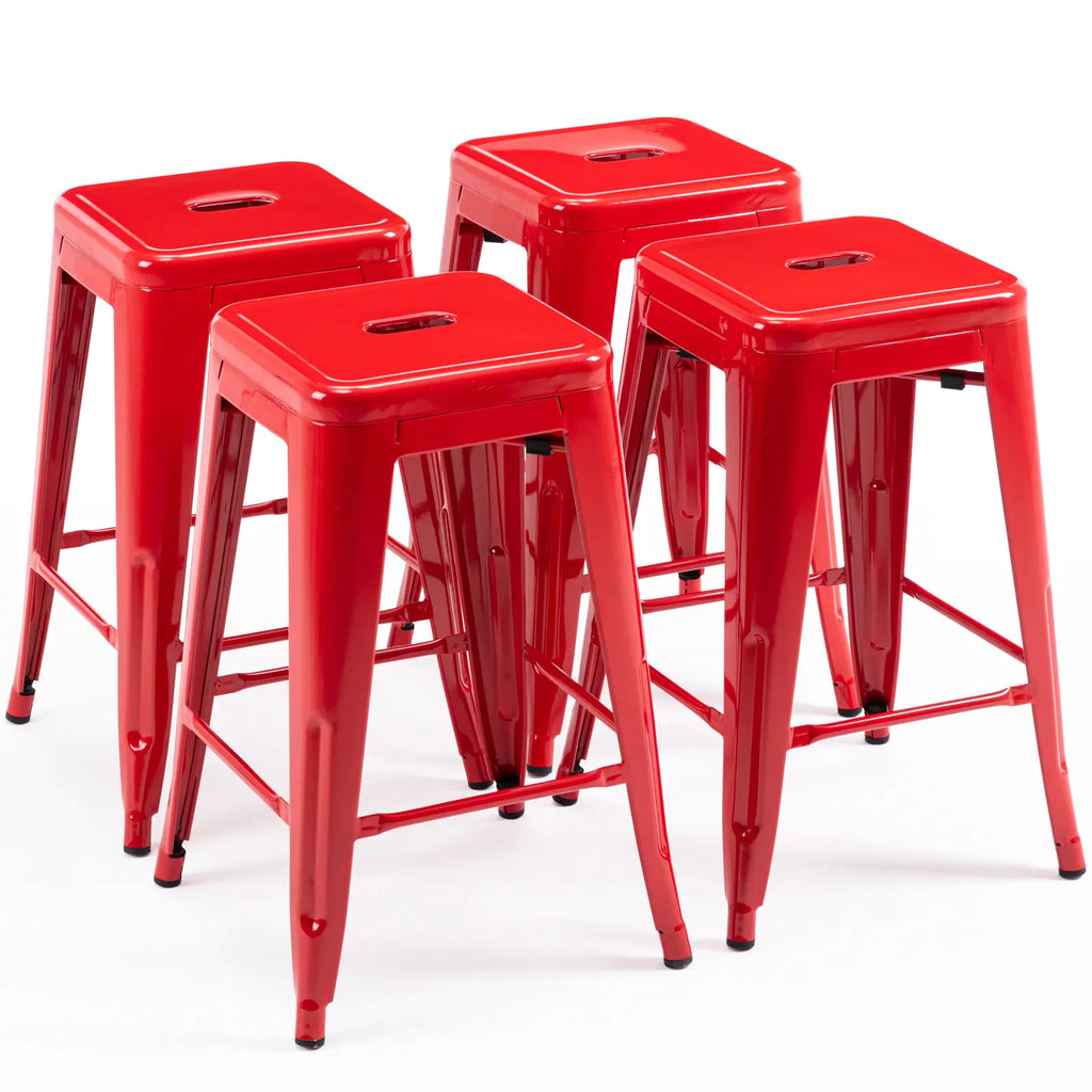 24 inch Industrial Metal Stools Set of 2 for indoor, outdoor