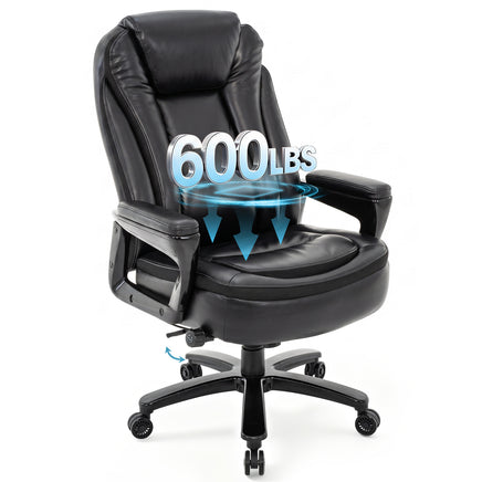 Heavy Duty Big & Tall Office Chair - 600 lb Leather Desk Chair