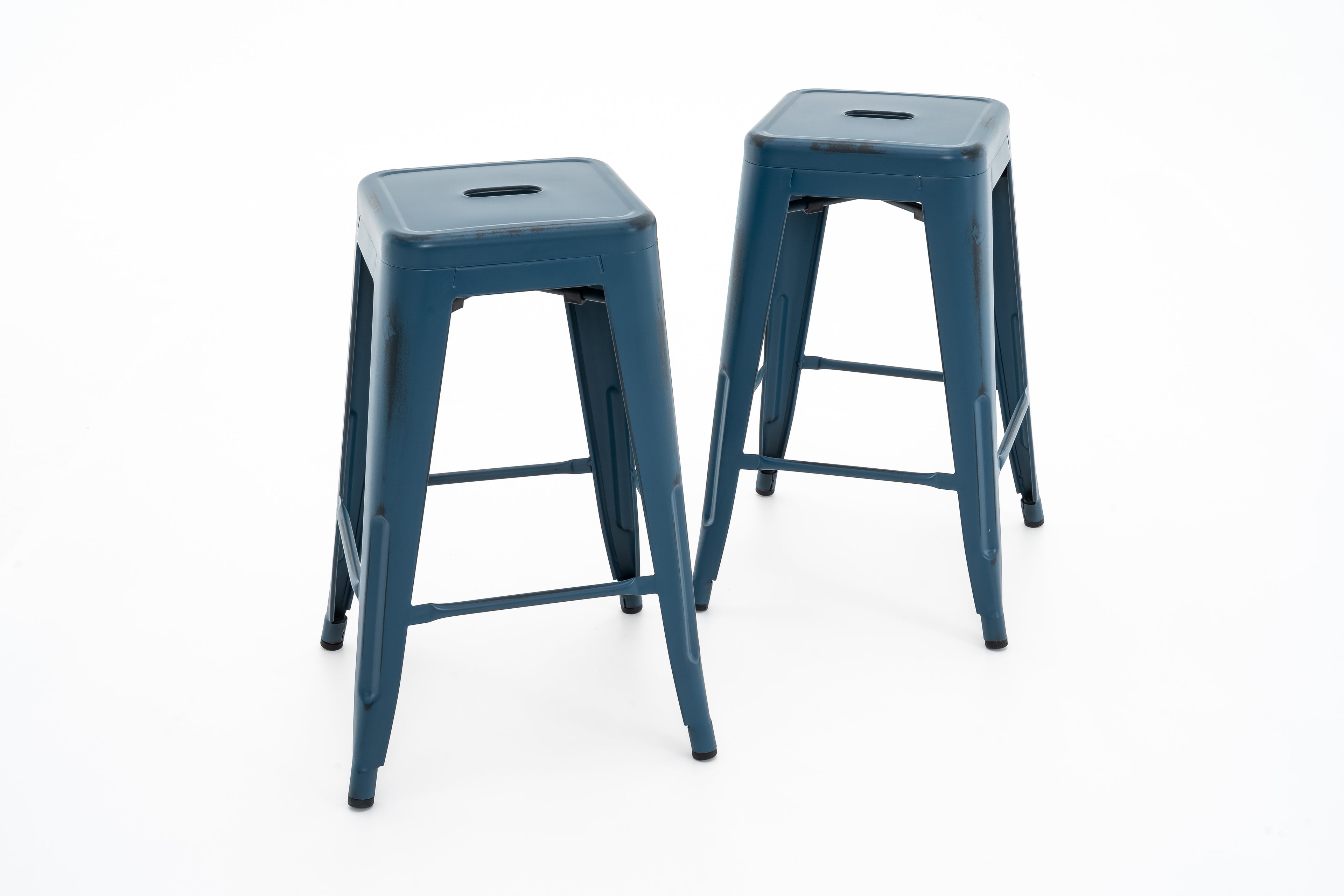24 inch Industrial Metal Stools Set of 2 for indoor, outdoor