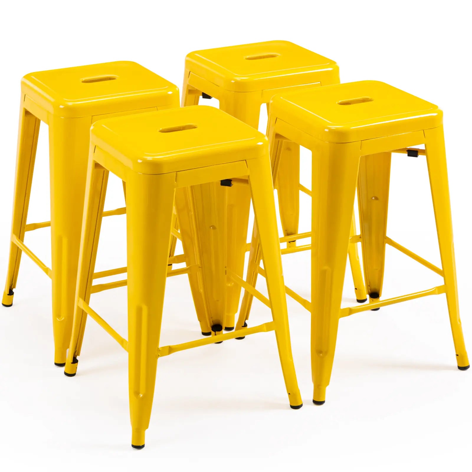 24 inch Industrial Metal Stools Set of 2 for indoor, outdoor