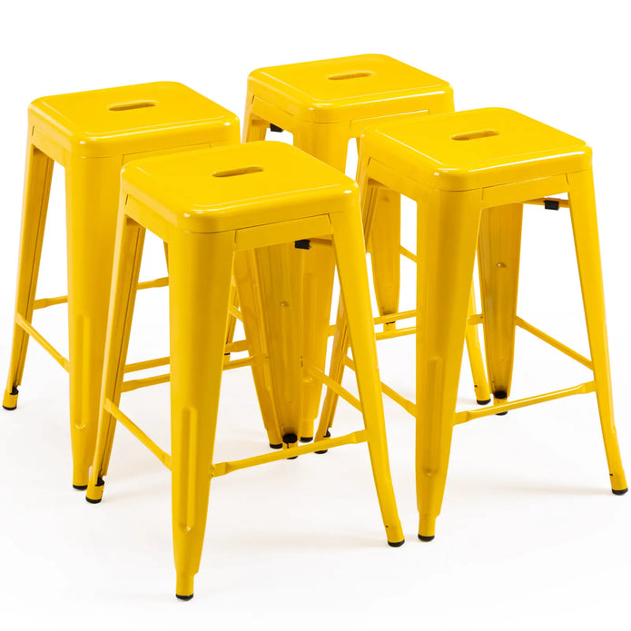 24 inch Industrial Metal Stools Set of 2 for indoor, outdoor
