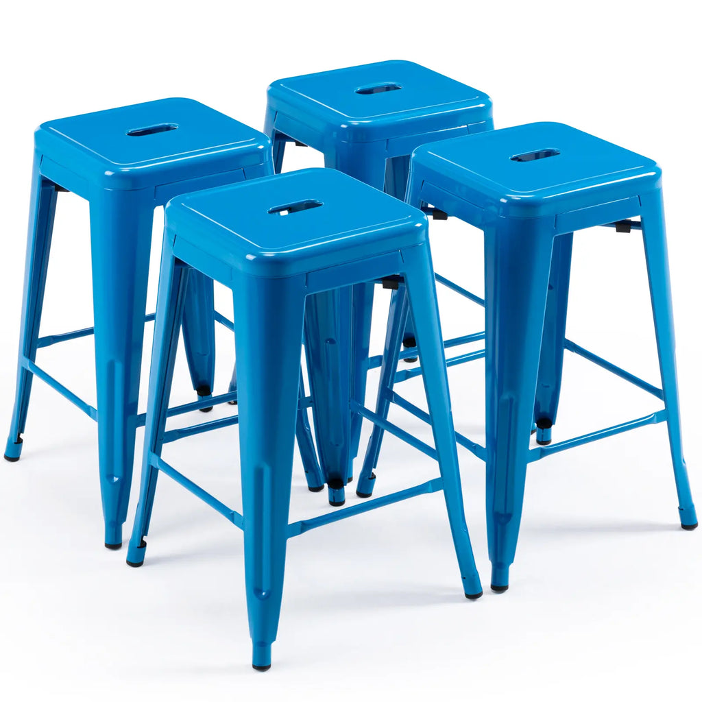 24 inch Industrial Metal Stools Set of 2 for indoor, outdoor