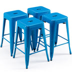24 inch Industrial Metal Stools Set of 2 for indoor, outdoor