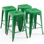 24 inch Industrial Metal Stools Set of 2 for indoor, outdoor