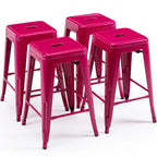 24 inch Industrial Metal Stools Set of 2 for indoor, outdoor