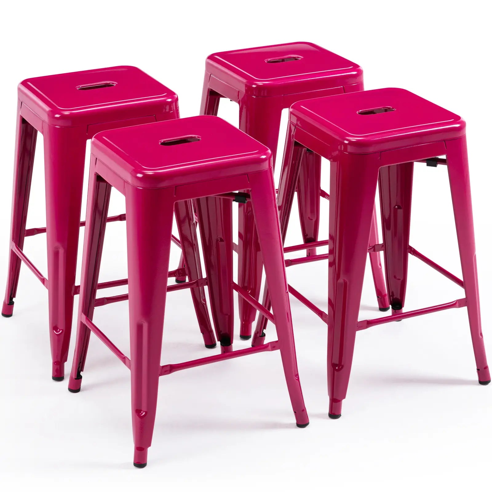 24 inch Industrial Metal Stools Set of 2 for indoor, outdoor