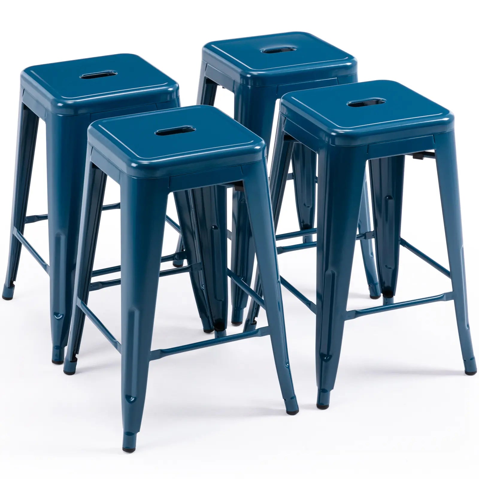24 inch Industrial Metal Stools Set of 2 for indoor, outdoor