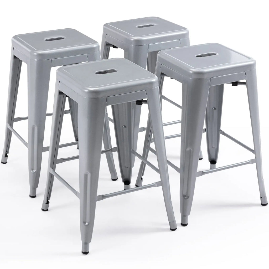 24 inch Industrial Metal Stools Set of 2 for indoor, outdoor