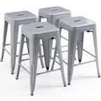 24 inch Industrial Metal Stools Set of 2 for indoor, outdoor