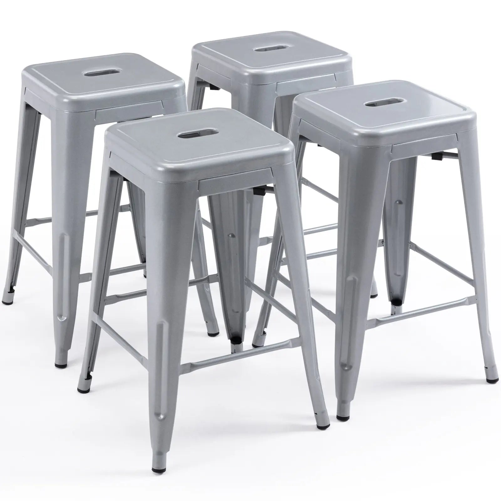 24 inch Industrial Metal Stools Set of 2 for indoor, outdoor