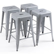 24 inch Industrial Metal Stools Set of 2 for indoor, outdoor