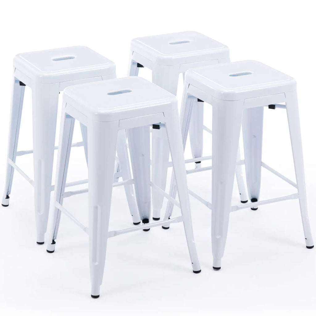 24 inch Industrial Metal Stools Set of 2 for indoor, outdoor