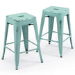 24 inch Industrial Metal Stools Set of 2 for indoor, outdoor