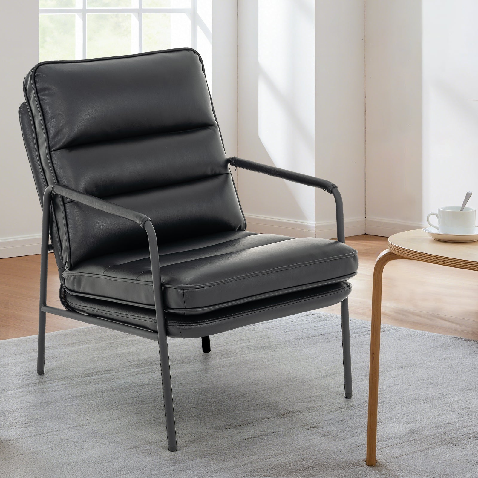 Modern Accent Chair Black for Living Room