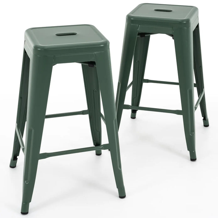 24 inch Industrial Metal Stools Set of 2 for indoor, outdoor