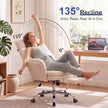 Brage Teddy Fabric Office Chair with Footrest, Criss Cross,