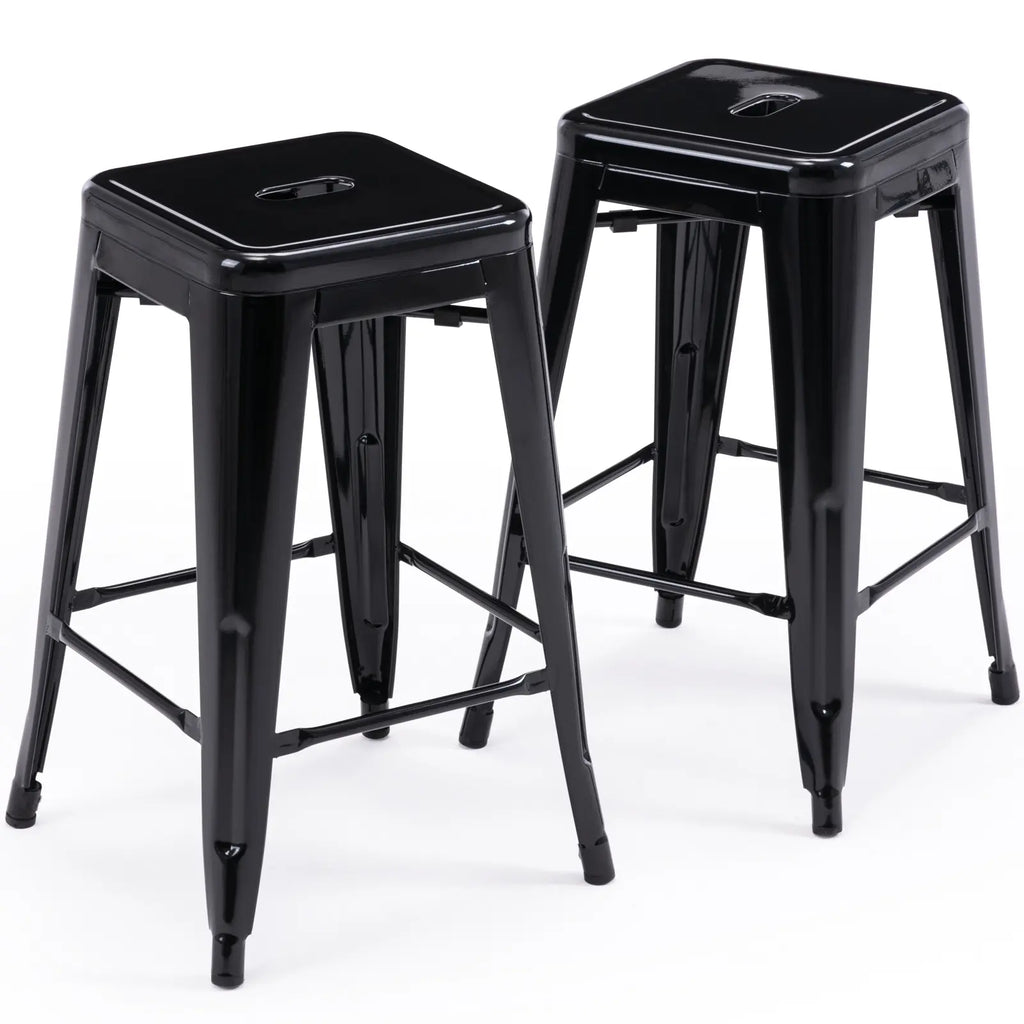 24 inch Industrial Metal Stools Set of 2 for indoor, outdoor