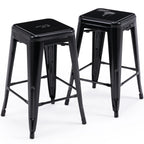 24 inch Industrial Metal Stools Set of 2 for indoor, outdoor