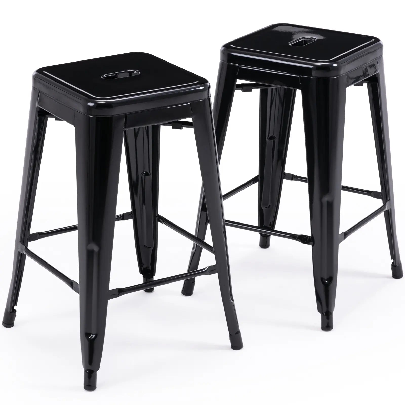 24 inch Industrial Metal Stools Set of 2 for indoor, outdoor