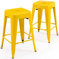 24 inch Industrial Metal Stools Set of 2 for indoor, outdoor