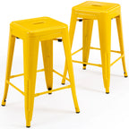 24 inch Industrial Metal Stools Set of 2 for indoor, outdoor