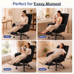 Brage Teddy Fabric Office Chair with Footrest, Criss Cross,