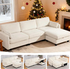 109'' Modular Sectional Sofa with Storage Ottoman