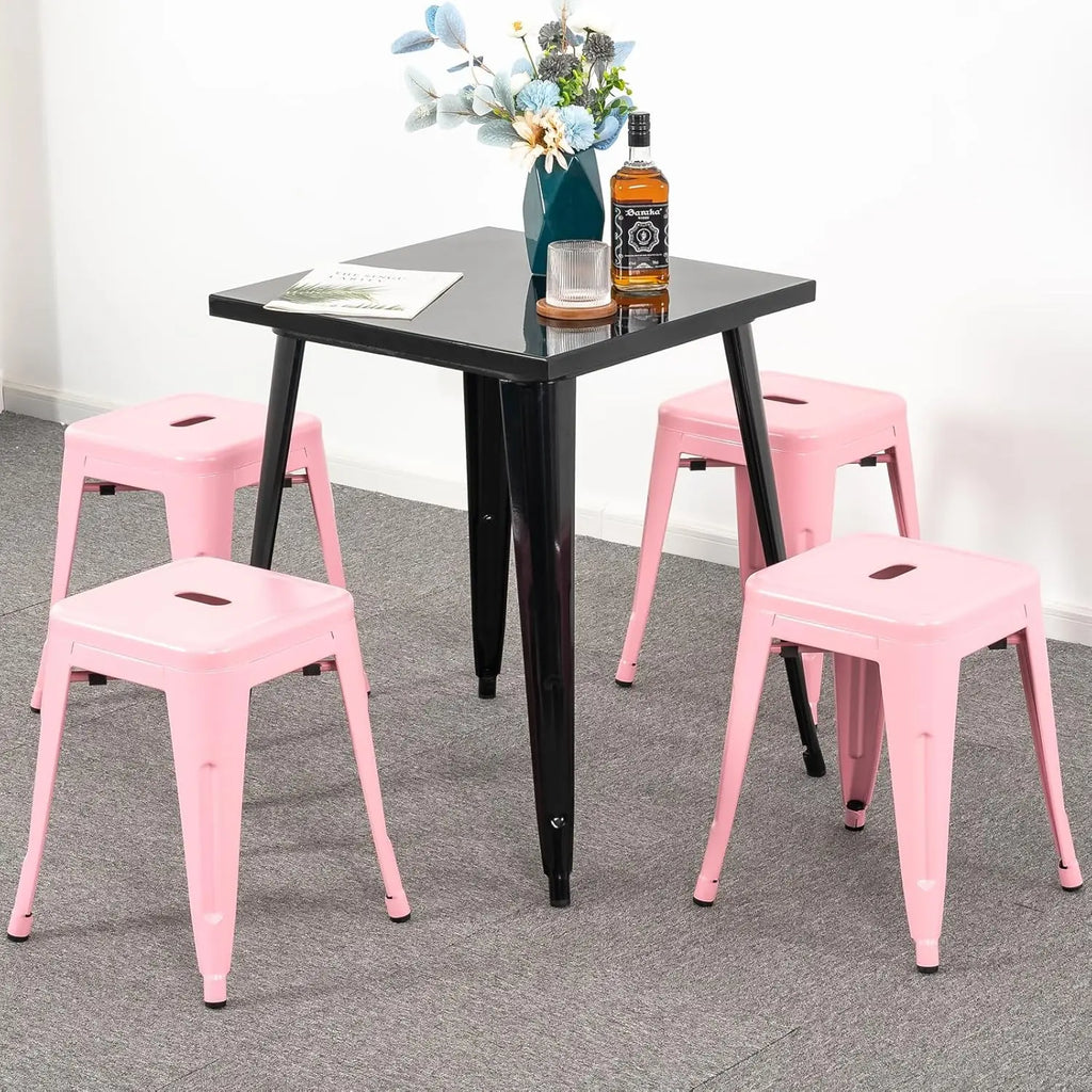 18 inch Industrial Metal Bar Stools Set of 2