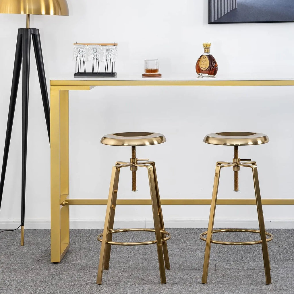 Adjustable Swivel Height Bar Stools Set of 2 for Pub Cafe, Kitchen