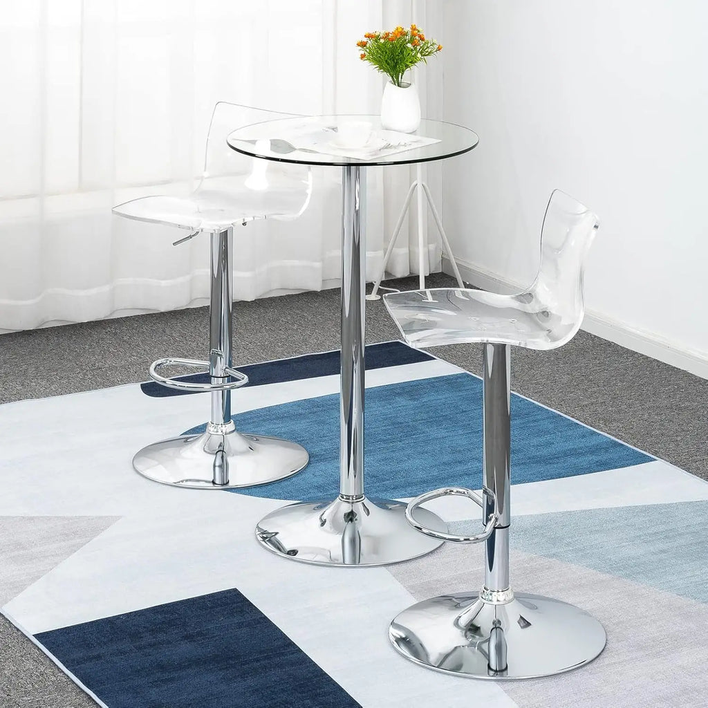 Adjustable Acrylic Bar Stools Set of 2